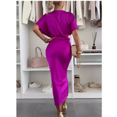 V Neck Midi Dress